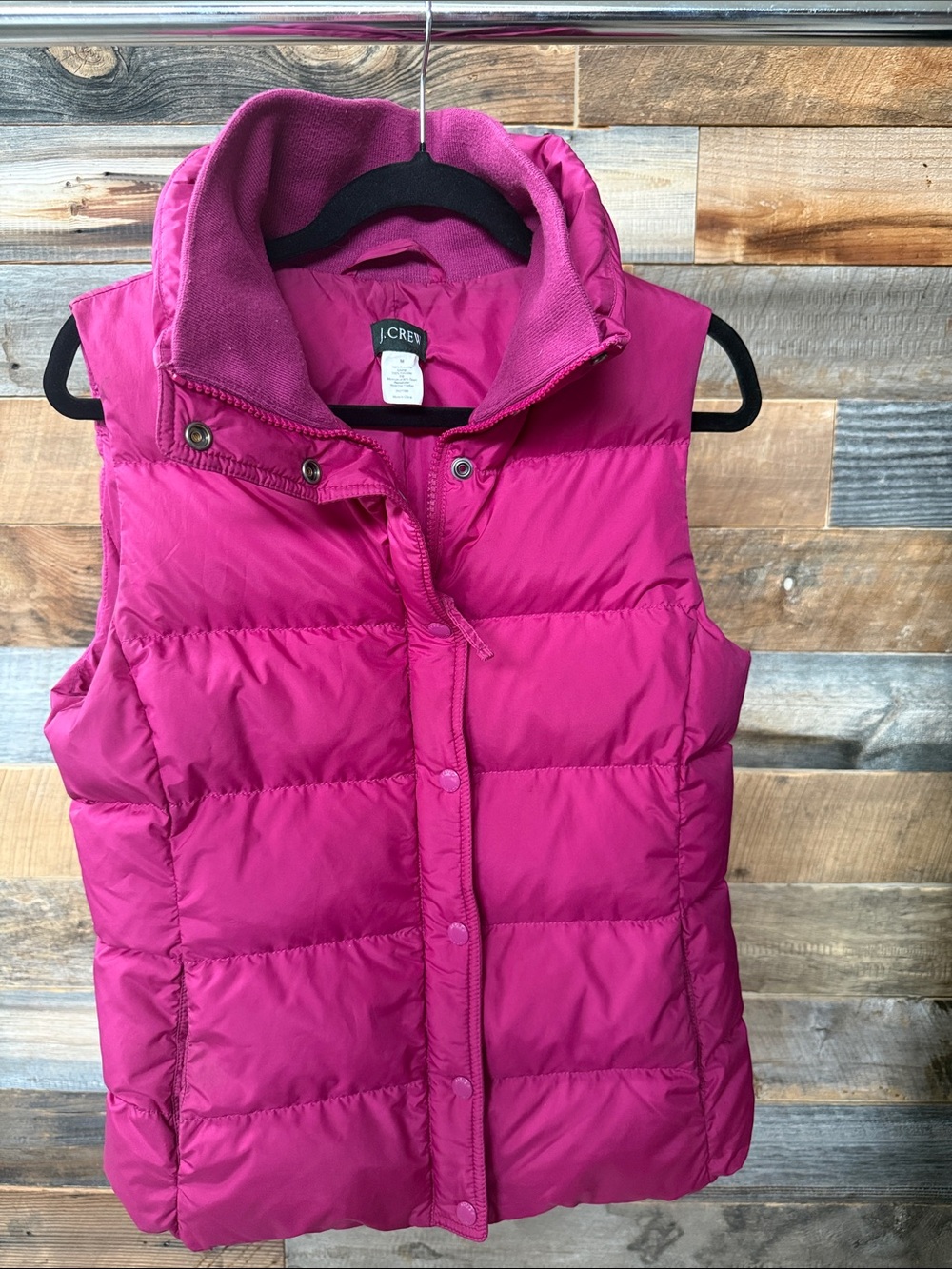 J. Crew Hot Pink Quilted Puffer Vest